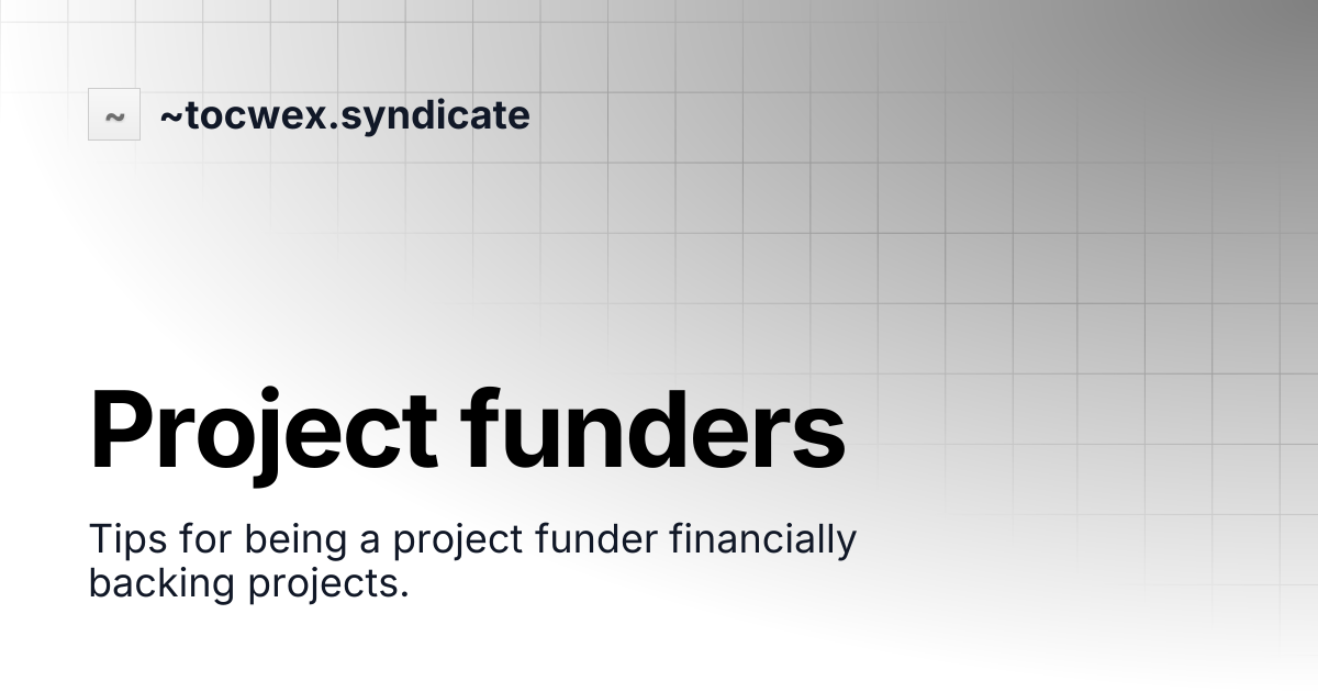 Project funders | ~tocwex.syndicate